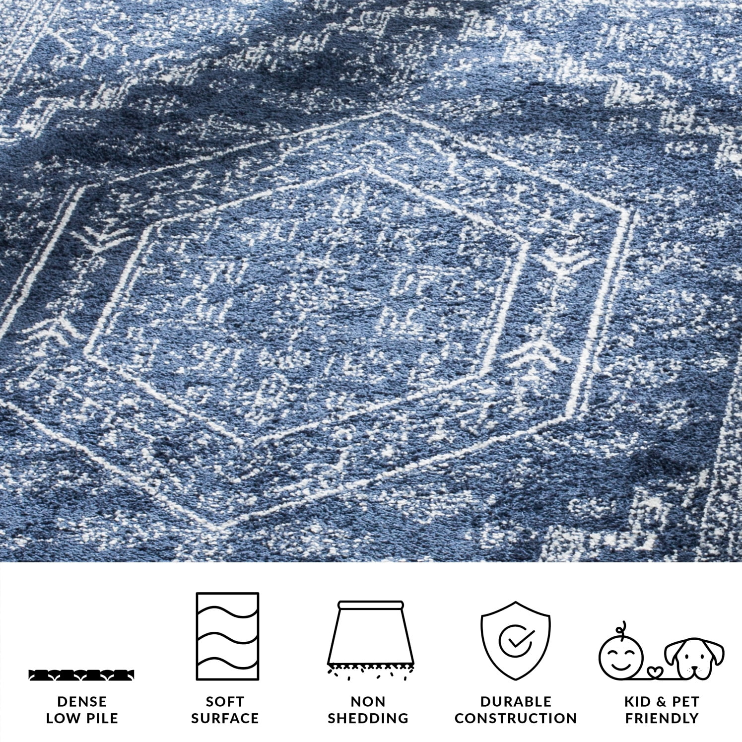 Safavieh Adirondack Xavier Oriental Area Rug, Navy/Ivory, 8' x 10'