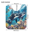 thumbnail image 3 of Toilet Rug Set Non-Slip Bathroom Rugs Soft Plush Machine Washable Contour Bath Mat Whales Swimming in Sea 24x20/24x16, 3 of 9