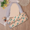 thumbnail image 6 of Odeerbi 1-9 Years Toddler Boys Girls Cotton Pajamas Fall Long Johns Long Sleeve Raglan Tops Pants Set Soft Loungewear Dinosaur Print Sleepwear Toddler Boys Girls Clothes, 6 of 9
