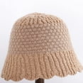 thumbnail image 2 of CoCopeaunts Womens Bucket Hats Knit Splicing Color Autumn Winter Hat Warm Fashion Visors Foldable Basin Hat for Gift Ruffle Brim, 2 of 8