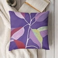 thumbnail image 3 of BANET  Floral Throw Pillow Cushion Case , Abstract Botanical Look Design of Modern Leafy Plant Ornament Pastel Print, Modern Accent Double-Sided Digital Printing, Ruby Violet and Rose 12x12in, 3 of 5