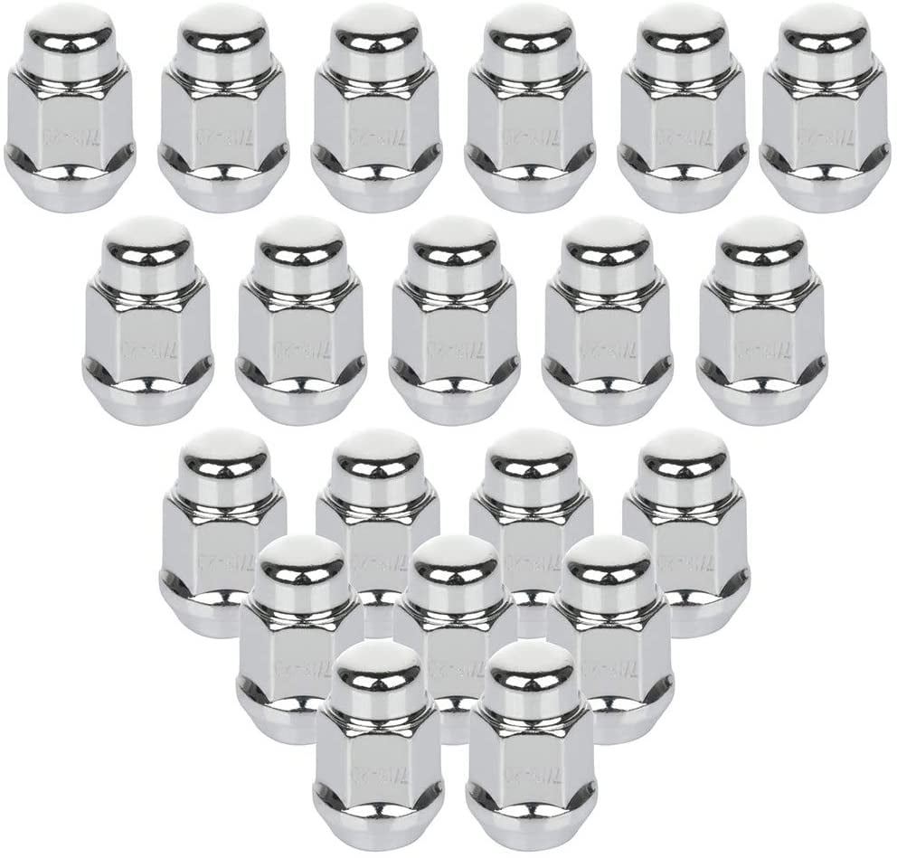 SCITOO 20 PCS Chrome Plated Lug Nuts Spline for 3/4 Drive 7/1620 Thread Closed End,Fits for