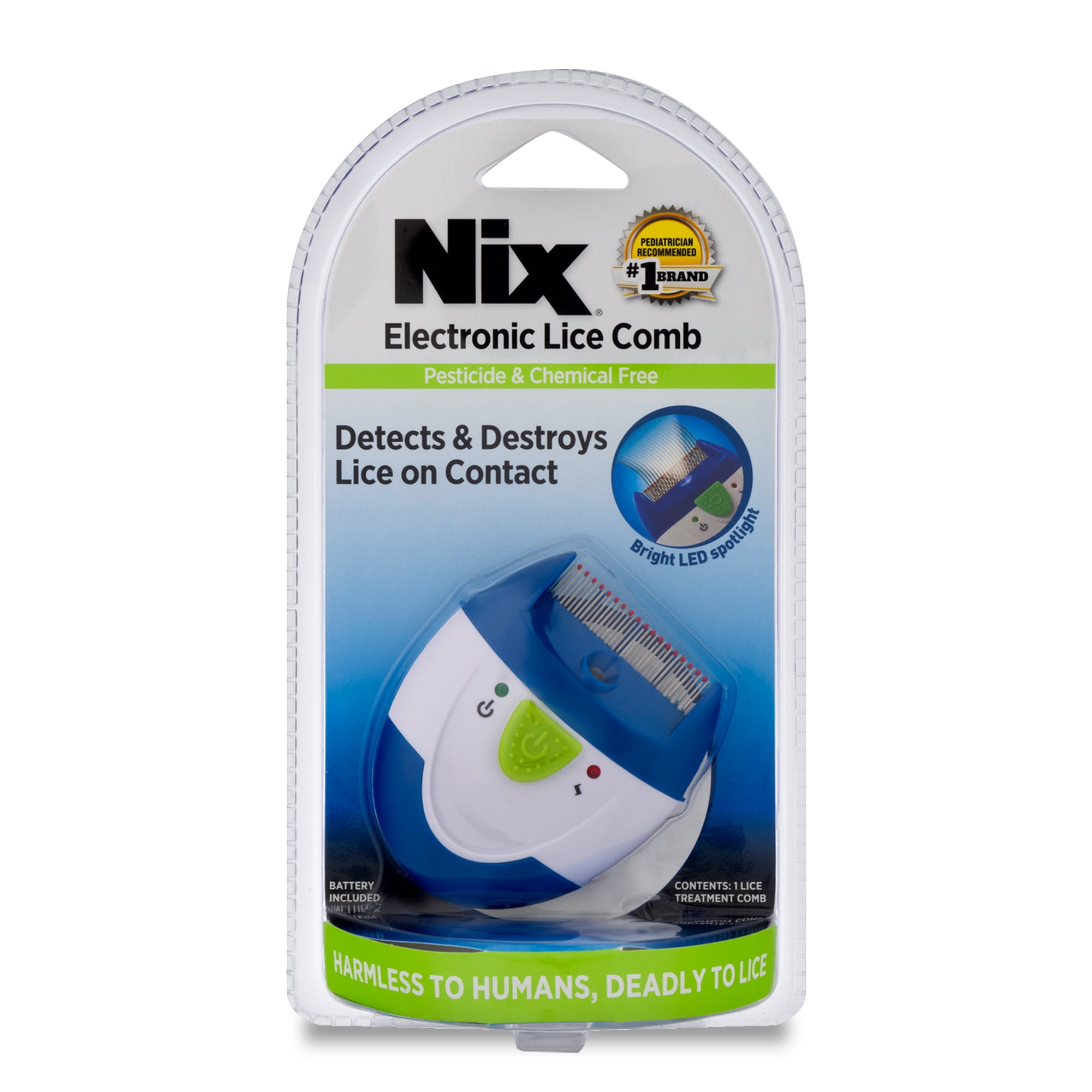 Nix Electronic Lice Comb Instantly Kills Lice Eggs And Removes From Hair Walmart Com Walmart Com