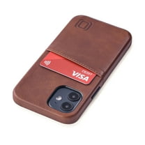 Dockem iPhone 12 mini Exec M2 Wallet Case; Built-in Metal Plate, 1 Card Slot, Brown