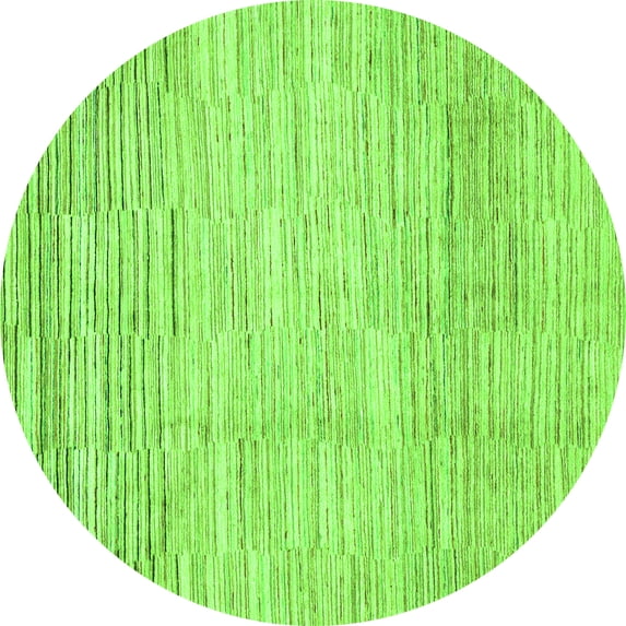 Ahgly Company Indoor Round Solid Green Modern Area Rugs, 8' Round