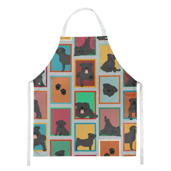 Lots of Black Pug Apron 27 in x 30 in