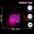 thumbnail image 2 of UPONRAY Love Wins Desktop Neon Signs, 13.8"*4.7" Dimmable & USB-Powered LED Neon Light, Stylish Desktop decoration as Gifts for Valentine's Day, Lover, Family, Friend, Children, 2 of 7