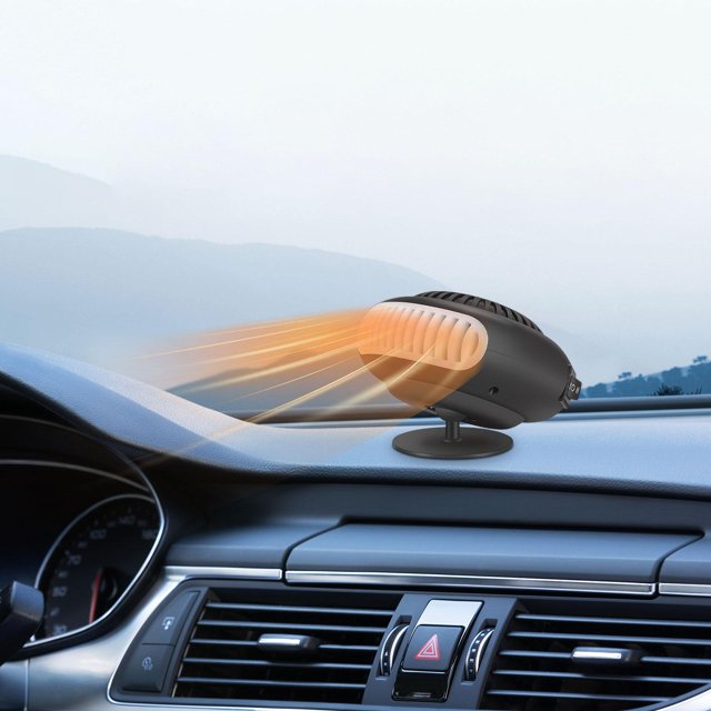 Calentador de coche, calentador de vehículo automático, giratorio de 360 degree, Mini portátil 2 en 1 con enchufe en encendedor de cigarrillos, ventilador 12V 120W