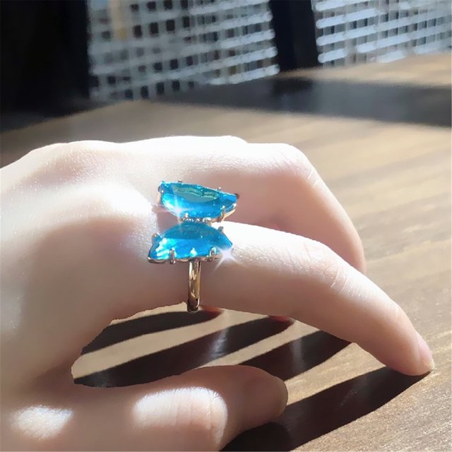 QIPOPIQ Clearance Rings Color Transparent Live Mouth Ring Female Ins Net Red Girl Fashion Ring Gifts for Her