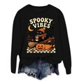 thumbnail image 6 of Venzia Women Cute Fall Sweatshirt, Retro Pumpkin Black Cat Cartoon Graphic Crewneck Casual Autumn Pullover Top, 6 of 6