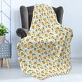 thumbnail image 4 of Citrus Soft Flannel Fleece Throw Blanket, Lemons and Oranges Leaves and Flowers Summer Pattern, Cozy Plush for Indoor and Outdoor Use, 50" x 60", Marigold Mustard, by Ambesonne, 4 of 5
