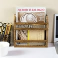 thumbnail image 2 of MyGift Rustic Burnt Solid Wood Magazine Holder with Decorative Chicken Wire Rail, Wall Mountable Storage Organizer Rack for Upright Display of Magazines, 2 of 7