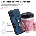 thumbnail image 3 of Feishell for iPhone XR Wallet Case with Elastic Card Holder,Premium PU Leather Shockproof TPU Bumper 360° Rotation Finger Ring Holder Kickstand Anti-Scratch Protective Phone Case,Blue, 3 of 9