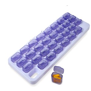 WANGQI Monthly Pill Organizer -  31 Day Pill Organizer with Large Removable Medication Pods, Portable Pill Case Box and Holder for Daily Medicine and Vitamins for Travel