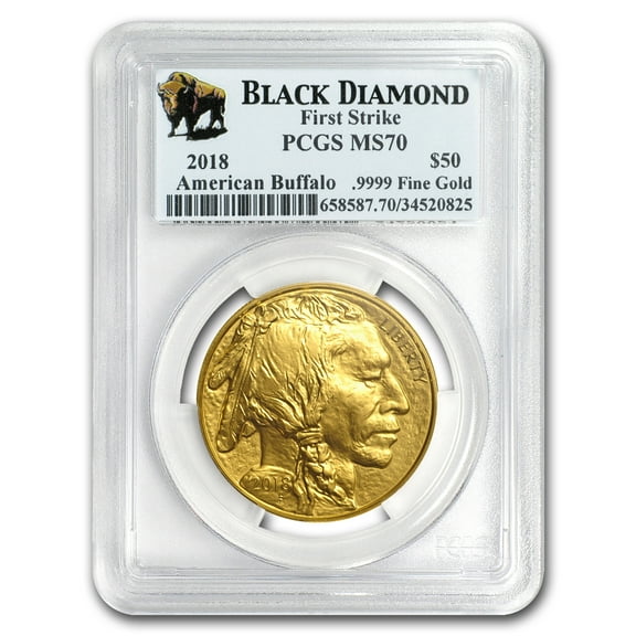 2018 1 oz Gold Buffalo MS-70 PCGS (FS, Black Diamond)