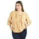 thumbnail image 4 of Blusa con detalle de moño Roman Fashion /Tallas Extras, 2657 (Beige) beige 40, 4 of 6