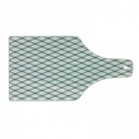 

Plaid Cutting Board Monochromatic Diagonal Pattern with Checks and Stripes Dashed Lines Celtic Classic Tempered Glass Cutting and Serving Board Wine Bottle Shape Black White by Ambesonne