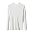 thumbnail image 4 of Suéter de punto para mujer, cuello alto, manga larga, suéter delgado de otoño e invierno Irfora Blanco, 4 of 4