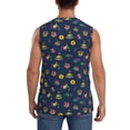 thumbnail image 4 of Lsque Mardi Gras Carnival Print Men's Cotton Blend Sleeveless Muscle Shirts (S-3XL)- Moisture Wicking, Odor Protection, UPF 30+,Medium, 4 of 8