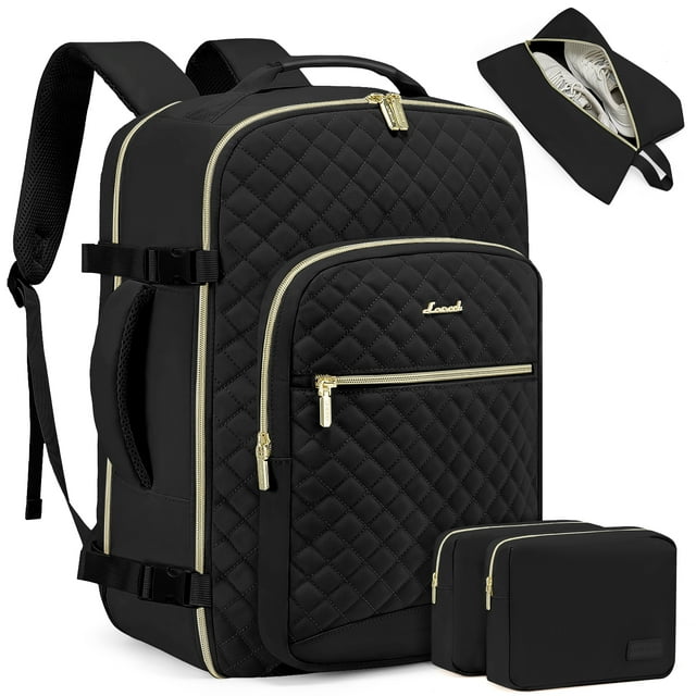 LOVEVOOK 40l matelassé extensible bagage à main approuvé par le vol sac à dos de voyage 17 pouces ordinateur portable voyage bagages sac à dos polochon pour femmes hommes