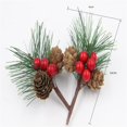 thumbnail image 2 of Material hecho a mano DIY simulación agujas de pino bayas rojas de Navidad ramas de pino decoración de árbol de Navidad ramo, 2 of 5