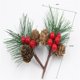 thumbnail image 2 of Material hecho a mano DIY simulación agujas de pino bayas rojas de Navidad ramas de pino decoración de árbol de Navidad ramo, 2 of 5