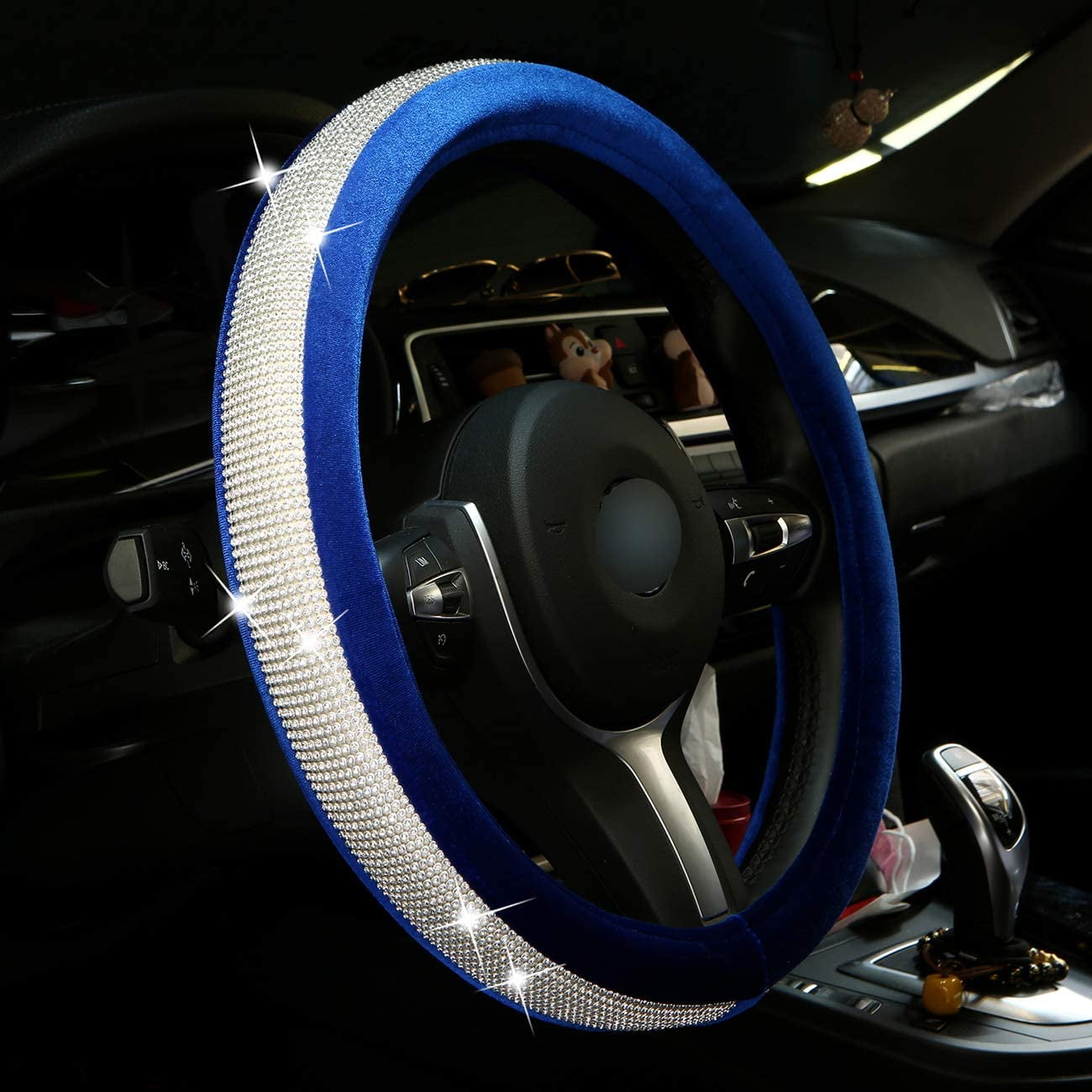 Blue diamond sale steering wheel cover