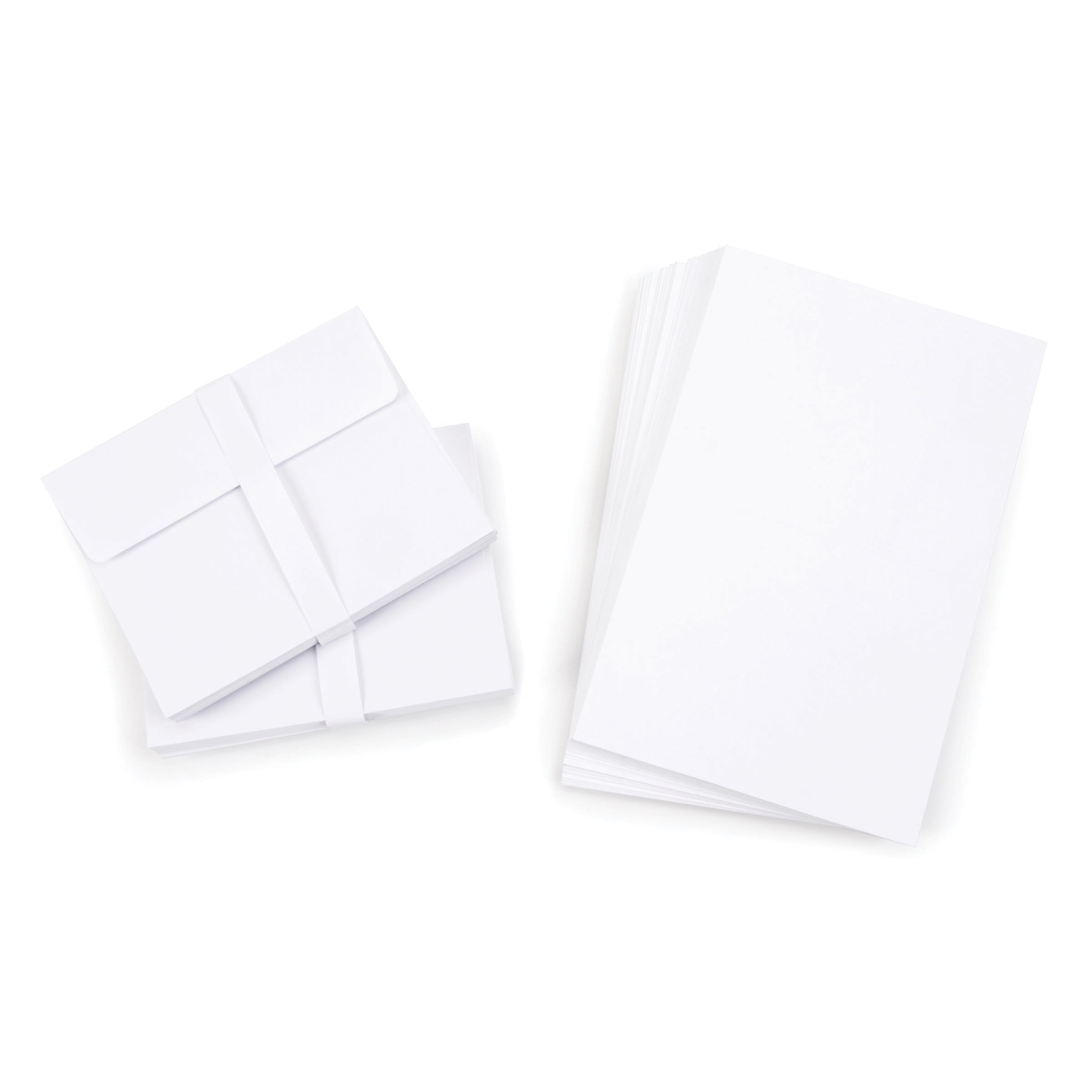 Darice Blank White Cards with Envelopes, 4.25 x 5.5 Inches, 50 Sets