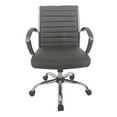 thumbnail image 2 of Furniture of America Damse Faux Leather Small Adjustable Office Chair in Gray, 2 of 9
