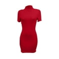thumbnail image 3 of Women's Fall Fashion Long Sleeve Mini Dress Bodycon Short Party Date Night Going Out Dresses Red, 3 of 5