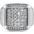 thumbnail image 4 of 14K White Gold Ibgoodman Men's Polished And Satin 1 1/5 Carat Aa Quality Diamond Cluster Ringsize 10 (Width 19.7) - Jbsp, 4 of 5