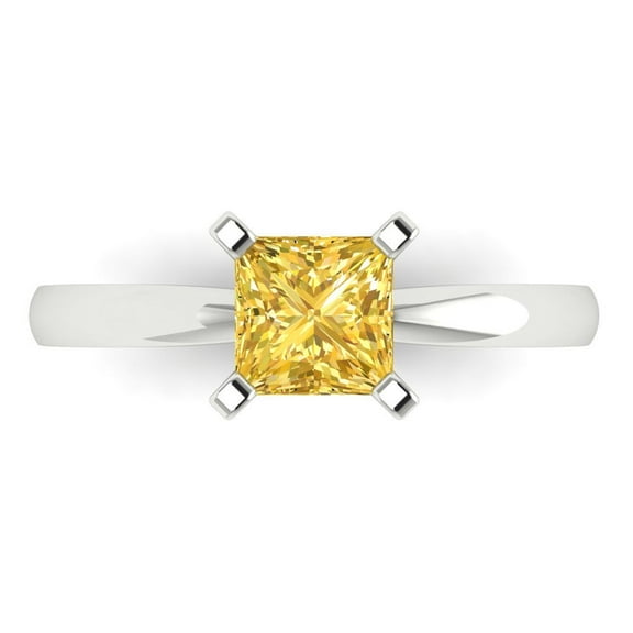Solitaire Engagement Ring for Women - 1ct Natural Citrine in 18K Yellow Gold Promise Ring