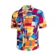 thumbnail image 4 of Camisa de manga corta con solapa y estampado hawaiano para hombre Pompotops  oipoqjl43610, 4 of 7