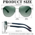 thumbnail image 2 of KANASTAL Aviator Sunglasses Polarized for Men Women, Sping Hinge Silver Frame Shades Sun Glasses Retro Driving Summer Vacation Beach Gradient Green Lens, 2 of 7