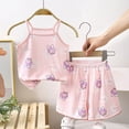 thumbnail image 2 of Gubotare Pajamas Girls Summer 2 Piece Girls Silk Pajamas Set Soft Satin PJs Sleepwear for Comfortable Nights 5T 6T (Light Pink,5-6 Years), 2 of 5