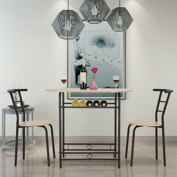 Muebles de Hierro Costway Conjunto de Mesa y 2 Sillas para Cocina
