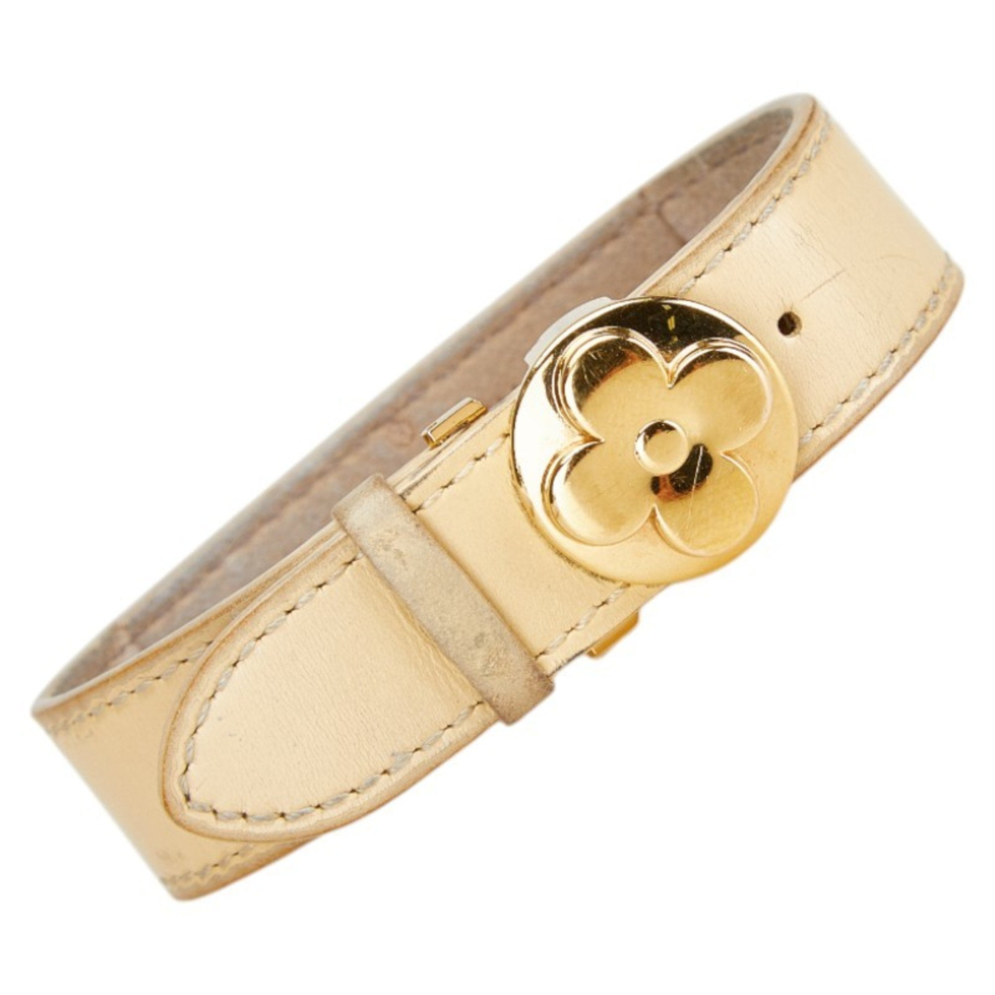 Pre-Owned Louis Vuitton Monogram Bracelet Vous Good Luck M64443 Vanilla Beige Gold... (Good)
