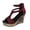 Red, variant on Women's Wedge Sandals Ankle Strap Boots with Zipper Open Toe Comfortable Dressy Heels Casual Summer Formal Shoes Blue Size 9