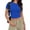 Blue, variant on Blmnix Pullover Women Blouse Cropped Cotton Fitted Tshirt Pink Crew Neck Short Sleeve Spring Tops for Women,XXL