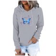 thumbnail image 1 of Sudadera para mujer Sudaderas con cuello redondo Moda Casual Impreso Blusa de manga larga Bolsillo Pullover Tops Sudaderas con capucha Odeerbi ODB-5, 1 of 8