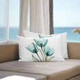 thumbnail image 2 of Teal Tulips Outdoor Pillow Covers Pack of 2 Transparent Floral Botanical Leaf Flower Waterproof Throw Pillow Covers Decorative Cushion Cases for Patio Garden Tent Balcony Couch 20x12 inch, 2 of 8