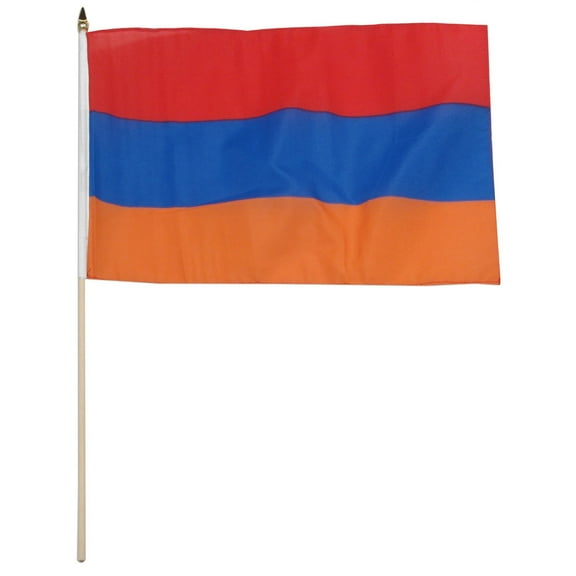 Armenia 12" x 18" Mounted Stick Flag