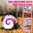 thumbnail image 2 of WETS Leaf Blower, 52CC 2-Stroke Backpack Gas Leaf Blower, Gas Blower, Up to 550 CFM, Powerful Clearing, for Lawn Care Yard Dust Debris (Pink), 2 of 11