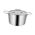 thumbnail image 1 of Olla de acero inoxidable para sopa con doble asa y tapa, olla para cocinar caldo, utensilios de cocina para caldo, mariscos, sopa, catering, enlatado 22 cm, 1 of 8