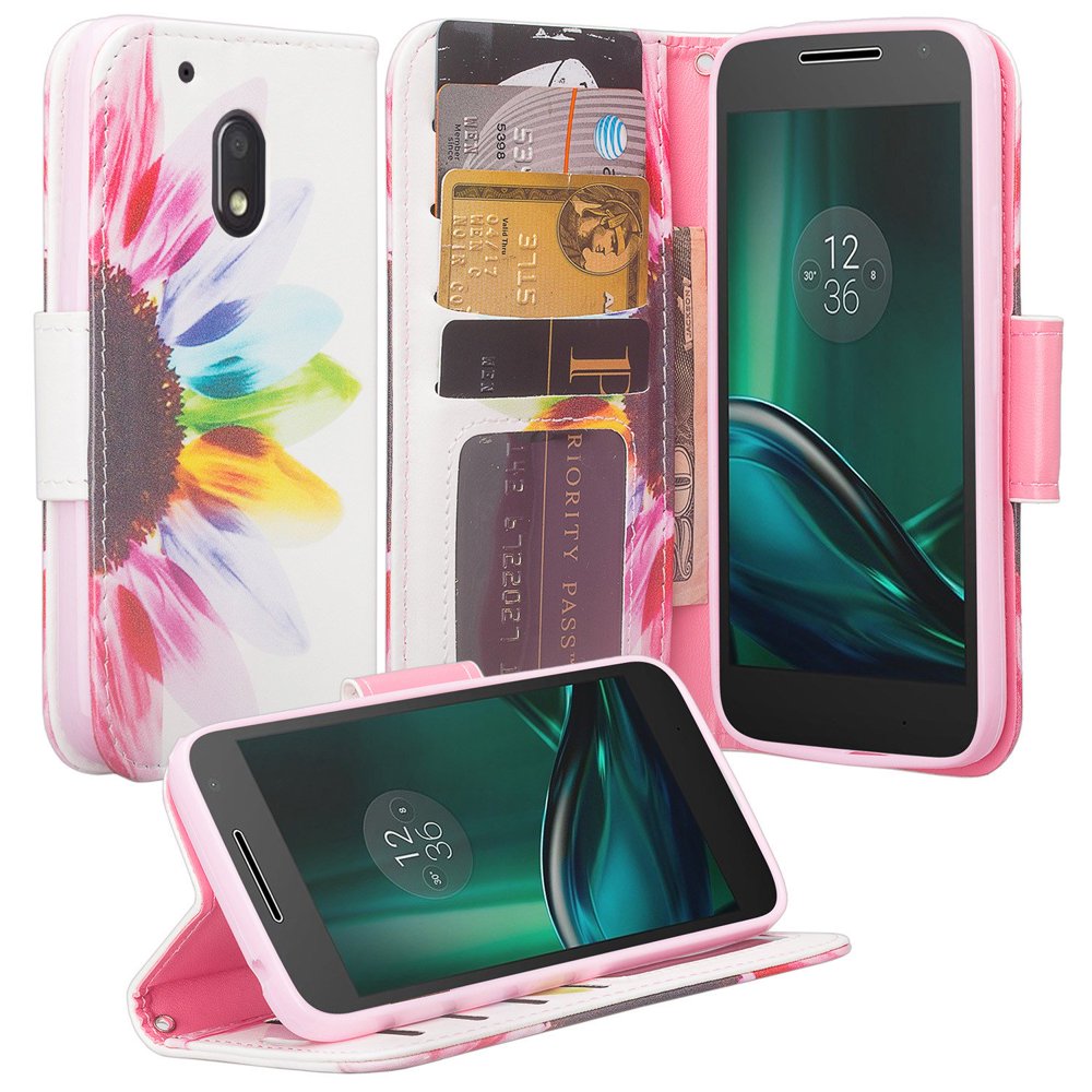 Moto G Play 4th Generation Case, XT1607 / XT1609, Wrist Strap Faux
