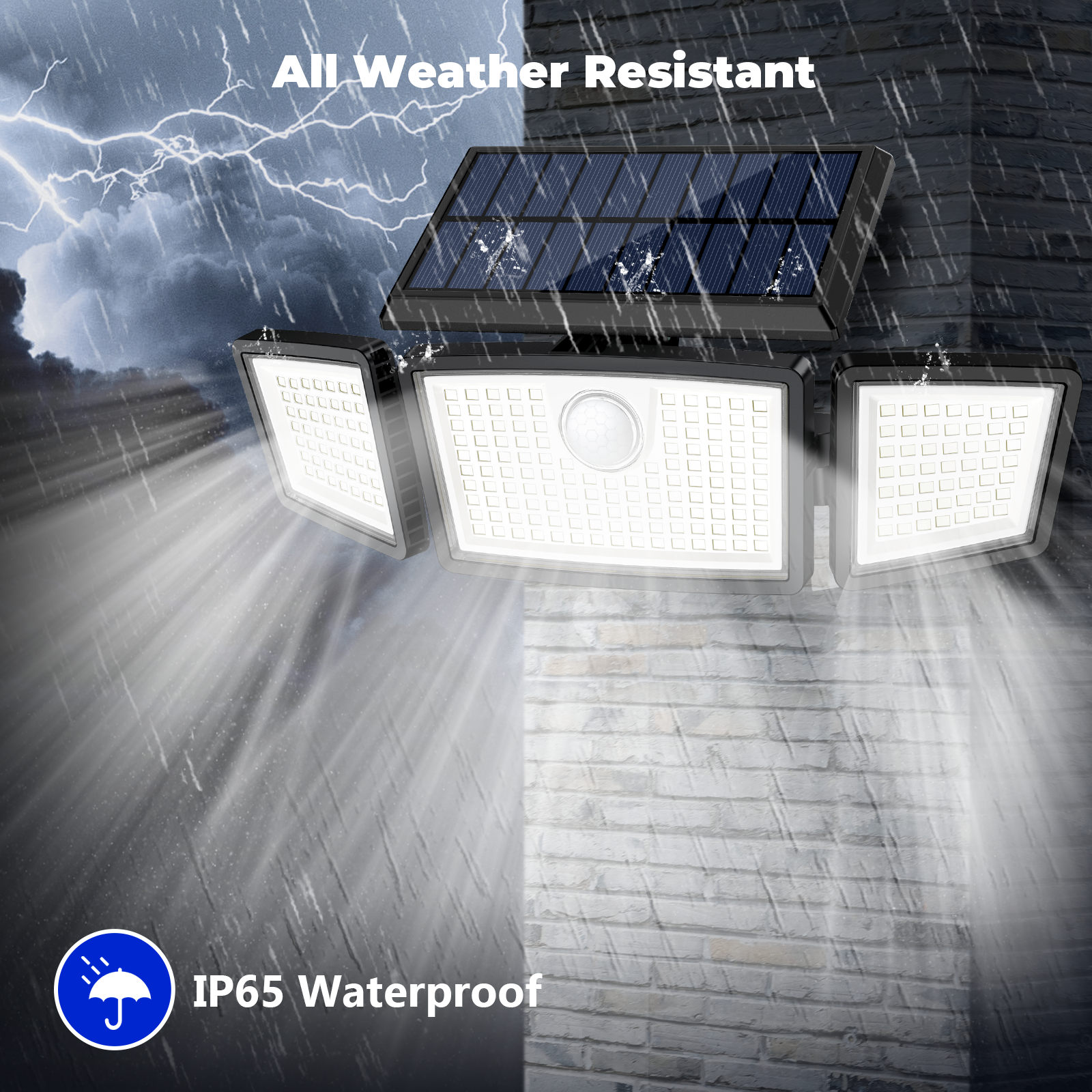 SZRSTH Solar Motion Sensor Flood Light 225 LED photo 5