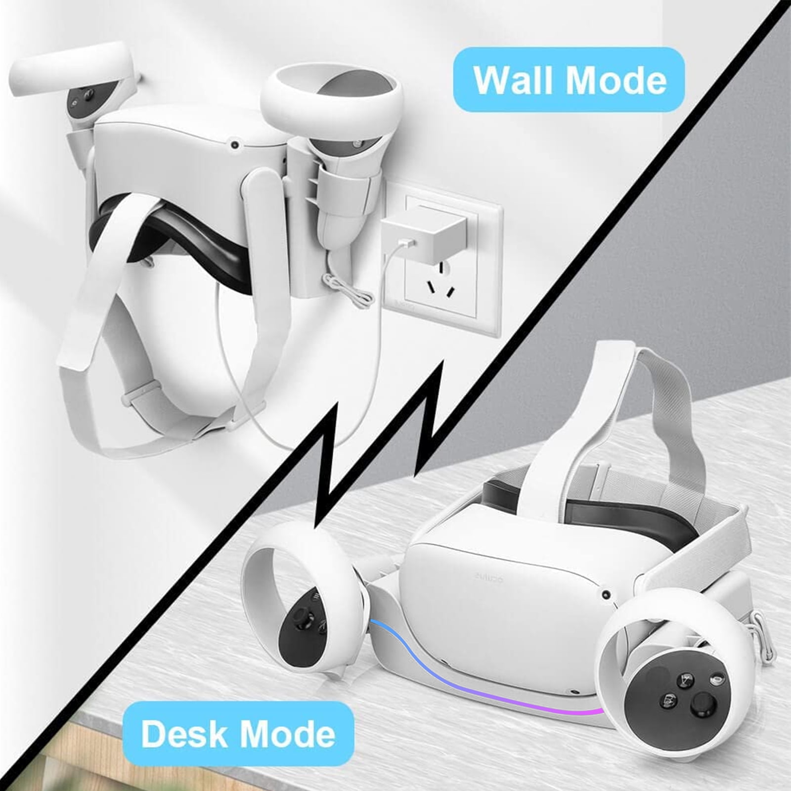 Charging Dock Fit for Quest 2, EEEkit Fast VR Wall Mount Charging Station, VR Display Holder & Mount Station with Breathing Light, Oculus Quest 2 Accessories - Walmart.com