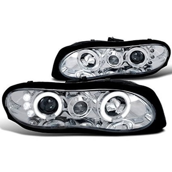 Spec-D Tuning LHP-CMR98H-TM Chevy Camaro Chrome Clear Halo Led Projector Head Lights