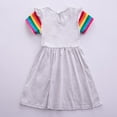 thumbnail image 3 of WIBACKER Toddler Kids Girl's Cotton Cartoon Rainbow Unicorn Dress Short Sleeve Casual Dresses-3T, 3 of 10