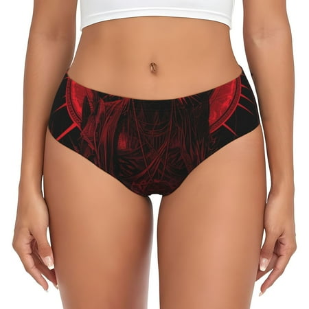 Sikiie Red Gothic Skeleton Throne Women s High Waisted Cotton Underwear Soft Breathable Panties Stretch Briefs Seamless Ladies Panties-4X-Large